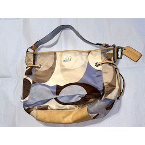 COACH 18969 Chelsea Scarf Print Katarina Neutral Blue Tote Bag Pre Owned